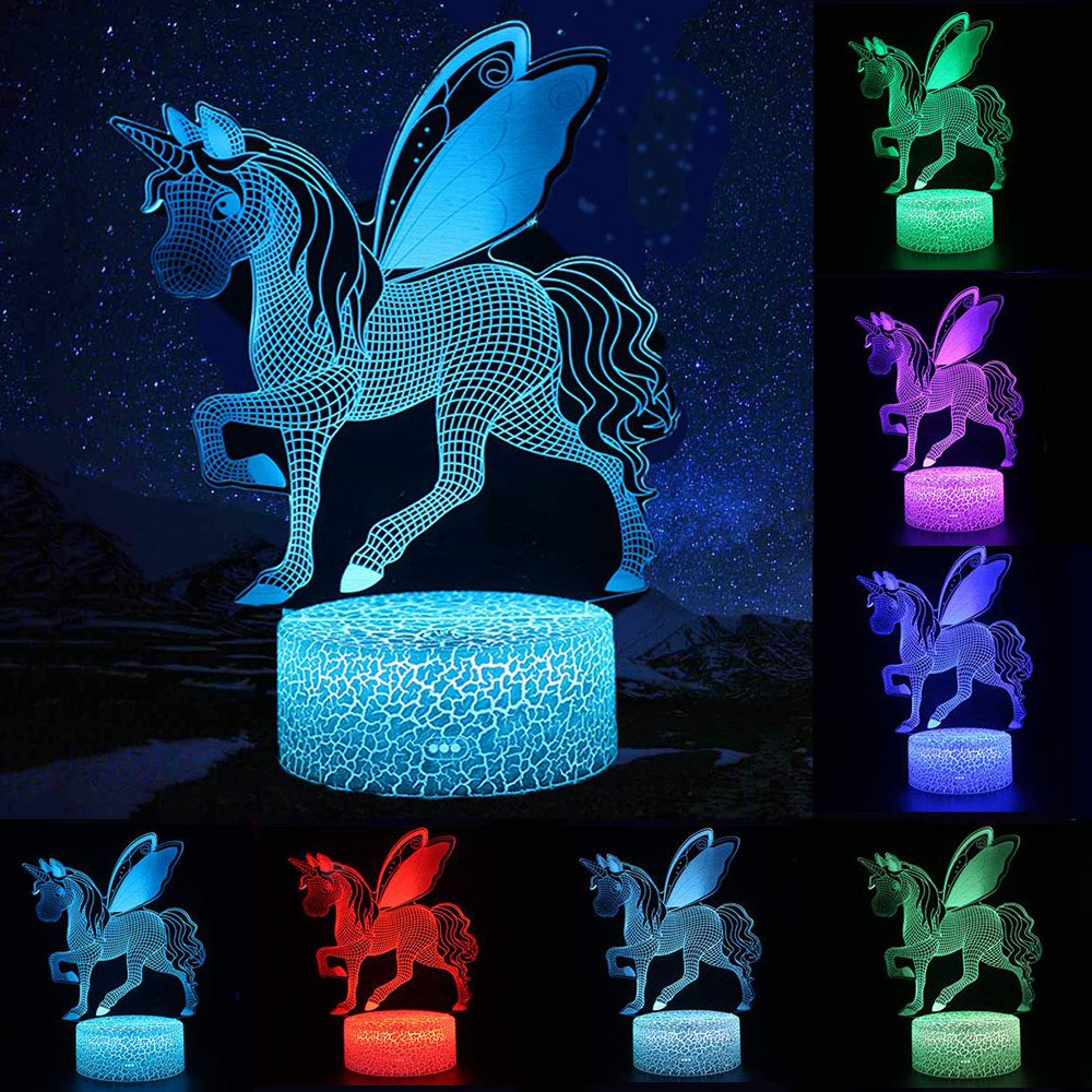Unicorn Lamp Night Light Pegasus 3D Led Lamps Night Light LED Night Light Decor Led light Lamp Led Touch Light Child Lamp D30