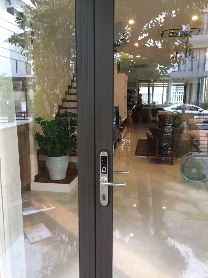 304 SS Smart Lock Electronic Outdoor Waterproof Biometric Fingerprint Scanner Keyless Door Locks for Aluminum Glass Swing door
