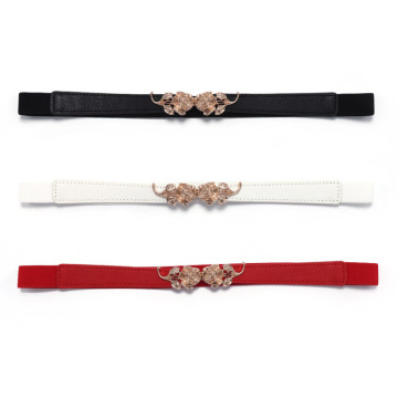 High Elasticity Fabric Belts For Women Dresses Gold Rose Metal Buckle Belts Female Belts Women Fashion 2020 Hot Elastic Belts