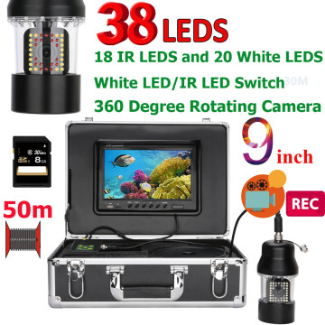50M Cable 360 Rotation Underwater Camera For Fishing With 38 LED Lights Fishing Camera Waterproof CCTV Camera 9inch