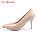 Brand New Classic Black Red Women Glossy Nude Pumps Stiletto High Heels White Lady Formal Shoes EMP50 Plus Big Size 10 48 30 45