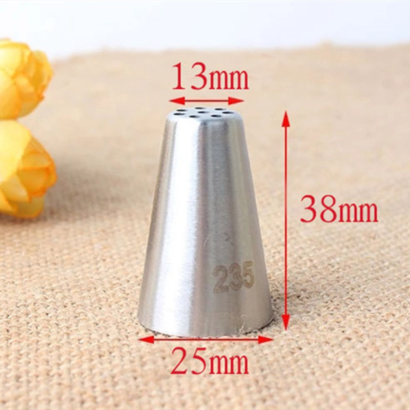 1PCS #235 Multi-Open Nozzle Icing Tip Stainless Steel Piping Nozzles Cup Cake Decorating Cream Mouth For Grass Mont Blans