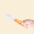 Baby Feeding Spoon Safety Utensils Patchwork Children Tableware Easy Clean Double Color Newborn Baby Spoons Fork Soft Silicone