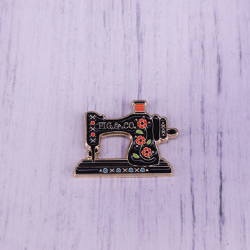 Vintage Sewing Machine Enamel Pin Fig Tree Enamel Pin Retro Sewing Machine pin