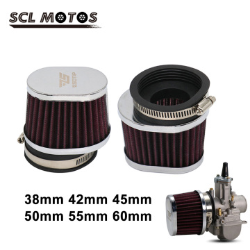 SCL MOTOS 38mm 42mm 45mm 50mm 55mm 60mm Motorcycle Air Filter Motorbike Air Pods Cleaner For Yamaha Kawasaki Suzuki Honda