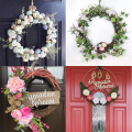 Easter Decoration Flower Wreath Natural Rattan Wreath DIY Crafts Decor Xmas Wreath Hanging Ramadan Decoration Eid Mubarak Deco