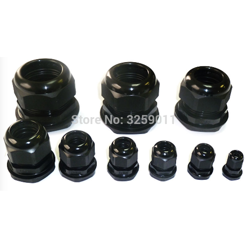 40PCS Cable Gland Nylon Plastic Waterproof Adjustable Cable Connectors Cable Gland Joints With Gaskets PG7 PG9 PG11 PG16 PG13.5