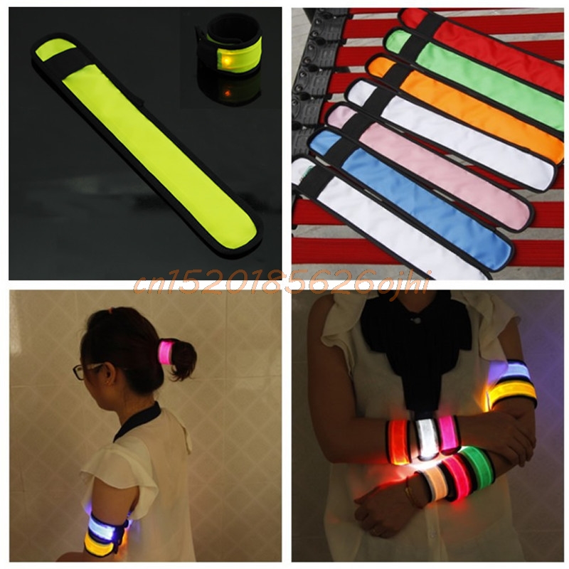 LED Flashing Wrist belt Sports Running Safety Reflective Strap Arm Band Armband Night Run Special High Quality