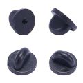 100Pcs Black PVC Rubber Brooch Pin Backs Comfort Fit Tie Tack Lapel Pin Backing Holder Clasps Jewelry Findings