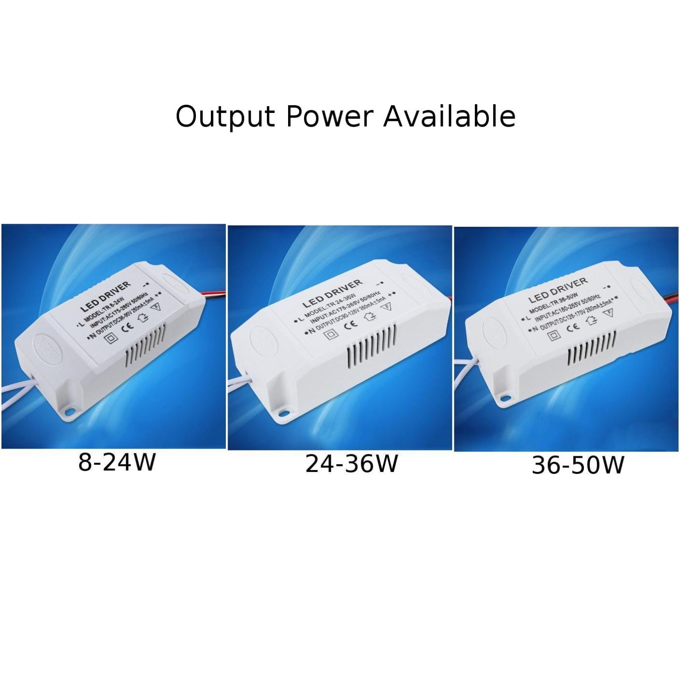 External Power Supply 1 * LED Driver Electronic Transformer Constant Current 12-24W/24-36W/36-50W Lighting Accessories Starters