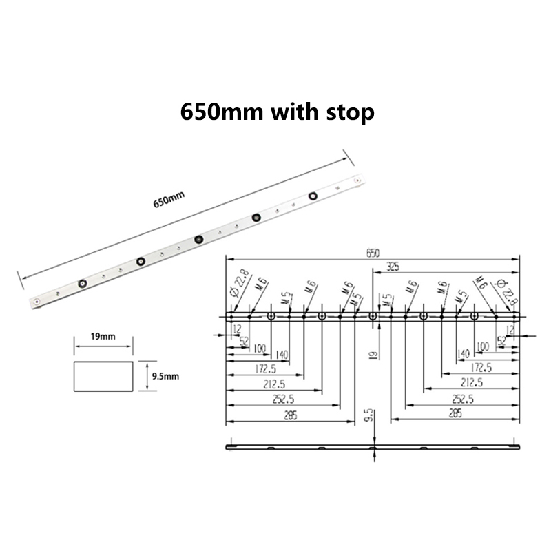 300/450/650mm Miter Bar Aluminum Alloy Slider Table Saw Gauge Rod Woodworking Tools Suitable For T-Slot And T-Track