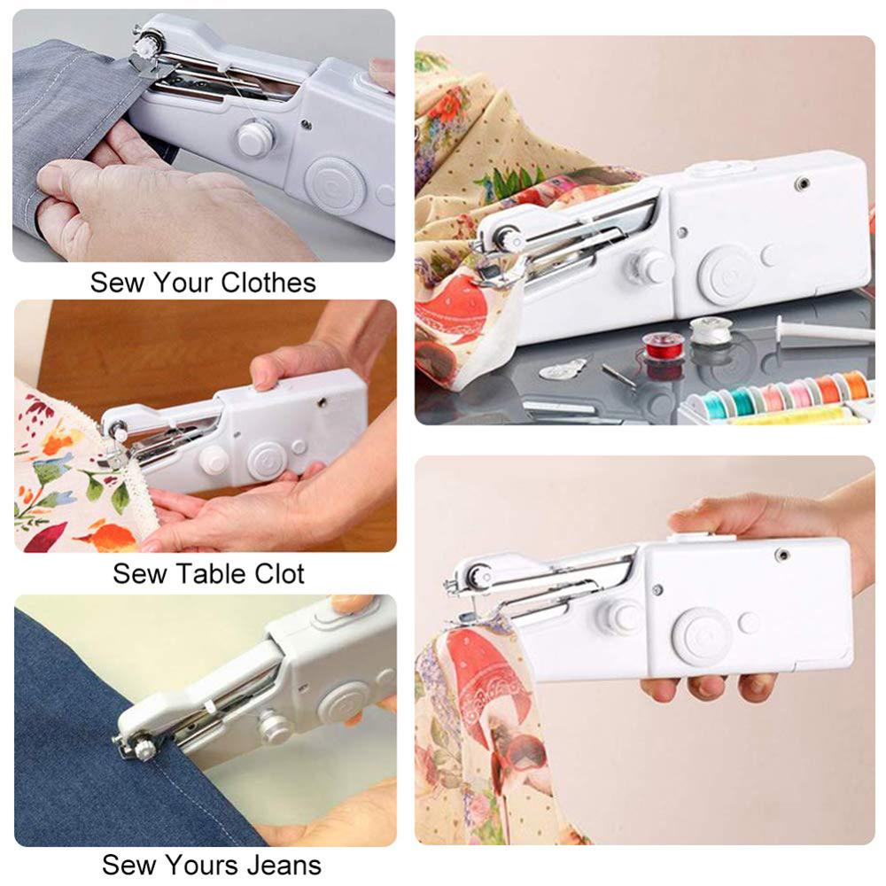 Electric Sewing Machine Handheld Mini Sewing Machine Portable Household Cordless Electric Stitch Tool for Quick Repairs DIY Home