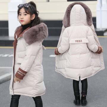 Children's winter warm down jacket cotton padded jacket 2020 new fashion women's wear children's thick fur coat fur hooded snow