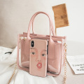 Fashion transparent ladies shoulder bag 2020 Korean version of the new jelly picture bag PU mini handbag messenger bag