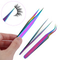 1PC Stainless Steel Eye Lashes Tweezers False Fake Eyelashes Curler Extension Tweezers Nippers Applicator Clip Makeup Tools