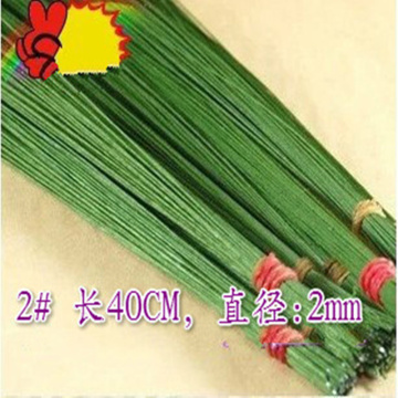 100pcs 2# Flower Stub Stems Paper Green Floral Tape Iron Wire Artificial Flower Stub Stems Craft Decor Soap Holding Flowers Stem
