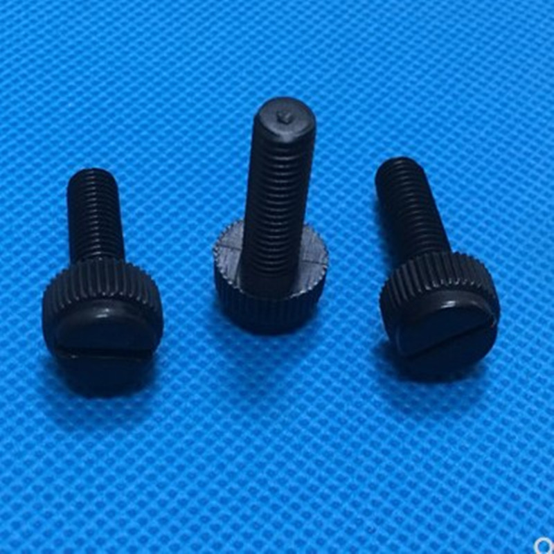 10-50pcs M3 M4 M5 M6 M8 Black Slotted Nylon Thumb Screw PA66 Nylon Plastic Hand Twist Screw Computer Hand Tighten Screws