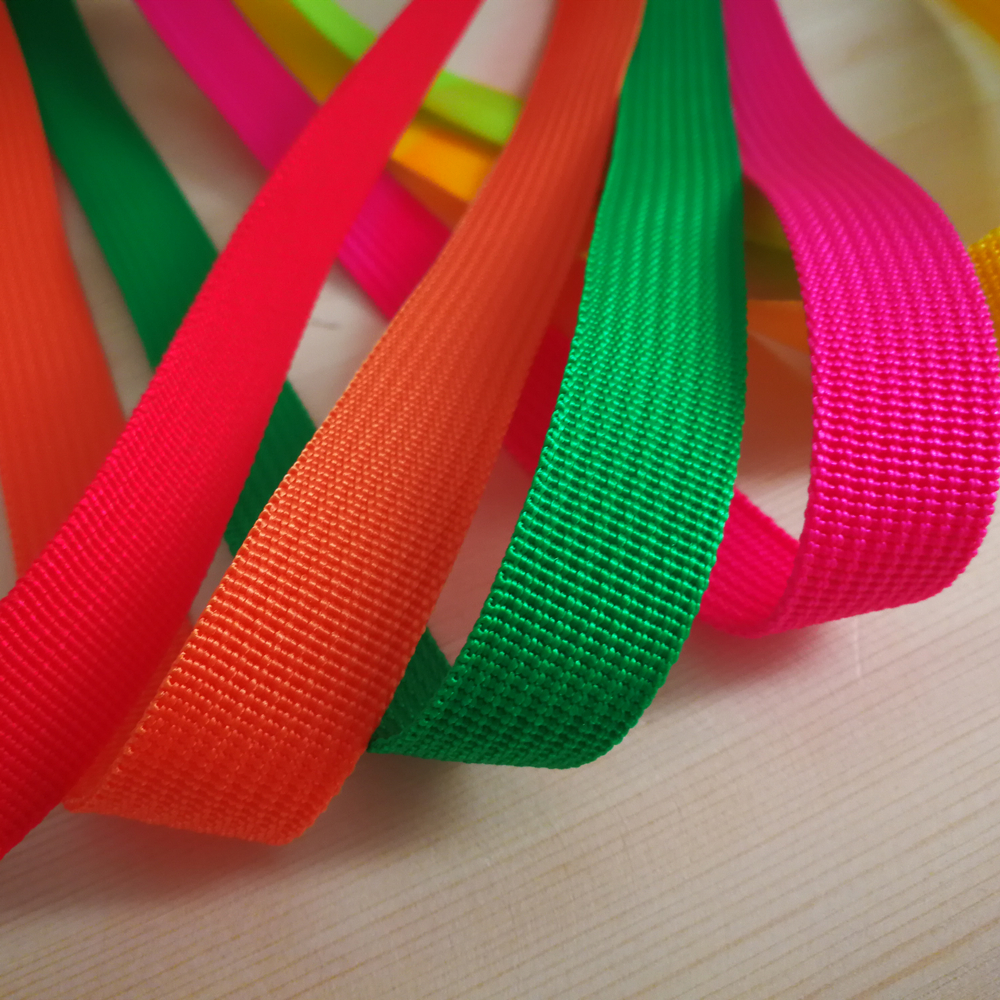 2.5cm wide 10 meters/lot pure color thickening PP webbing braided strap backpack belt