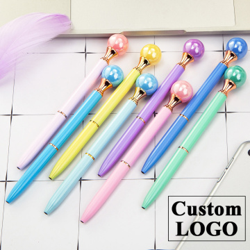 Rotating Pearl Metal Balls Business Gift Pen Pink Pearl Pen Queen Scepter Pen Custom LOGO Lettering Pen Engraving Name Pen
