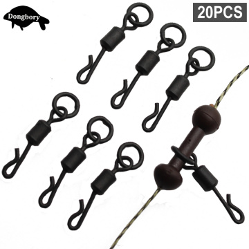 20PCS Carp Fishing Quick Change Swivels With Ring Rolling Swivels Clips Swing Snap Connector Carp Rig Fishing Tackle Accessories