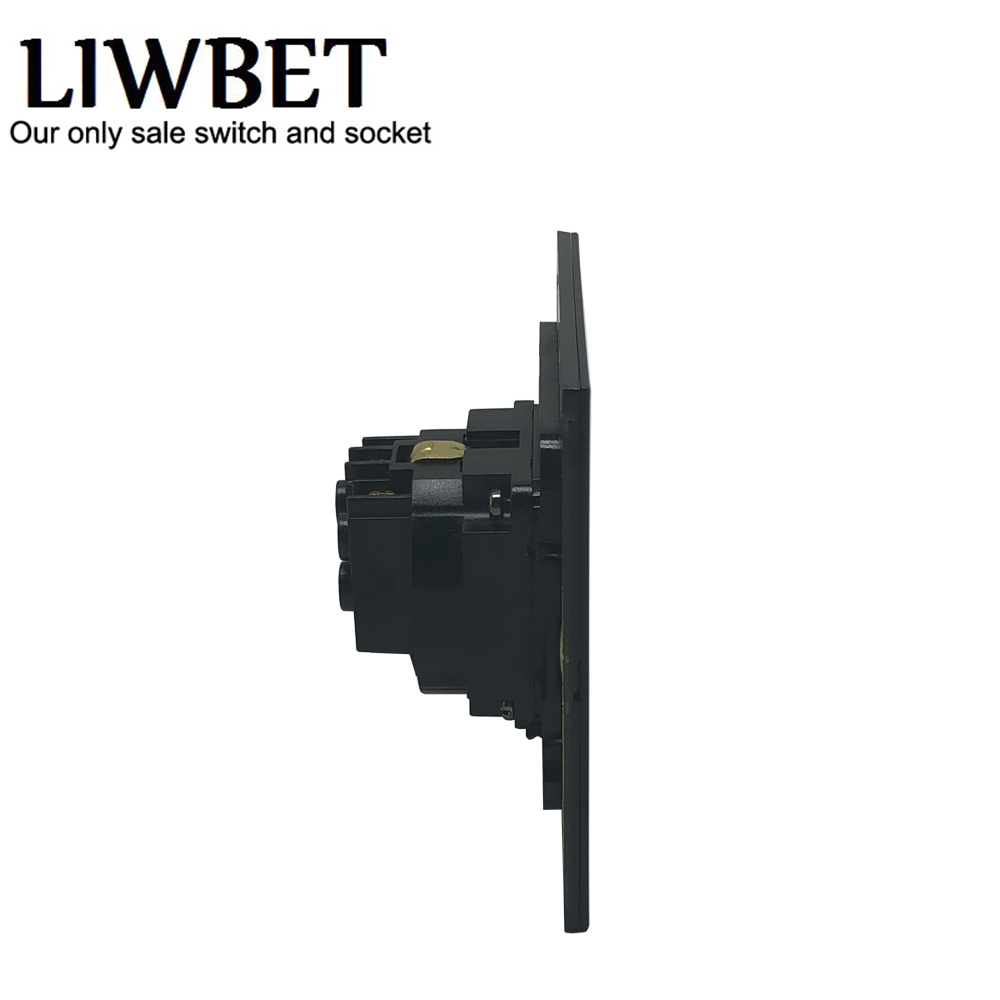 LIWBET EU Standard Wall Socket And Black Color Stainless Steel Panel Socket