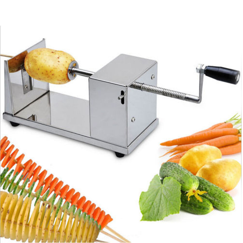 Stainless Steel Professional Spiral Potato Cutter Manual Fruit Vegetable Cutter Kitchen Tools
