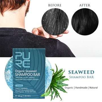 100% Pure Seaweed Shampoo Bar Gentle for Nourishing Hair Anti Dandruff & Itchy Scalp Hamdmade Soap Wash Hair Care