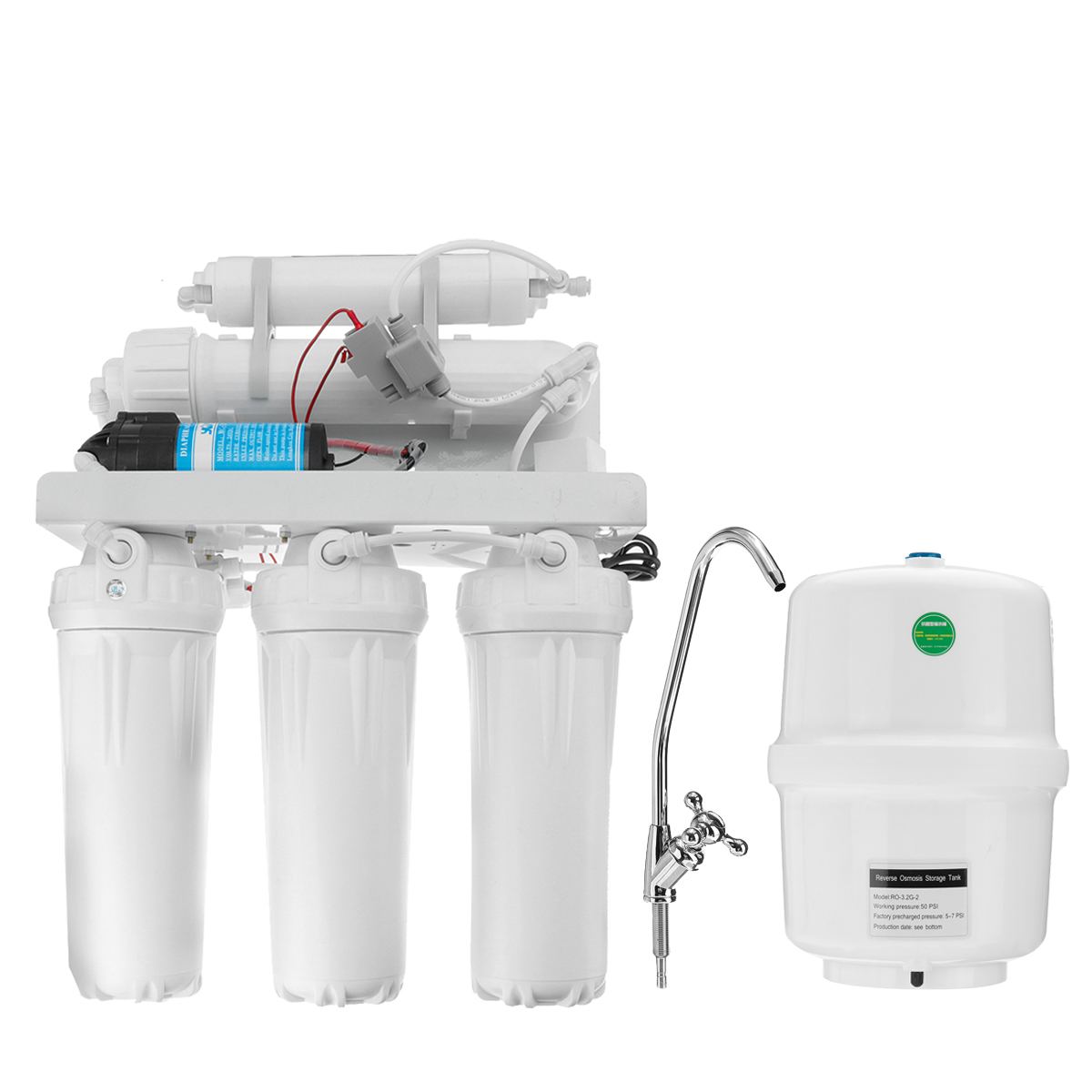5 Stage Drinking RO Reverse Osmosis System Water Filter Kitchen Water Purifier Filters Membrane System Filtration With Faucet