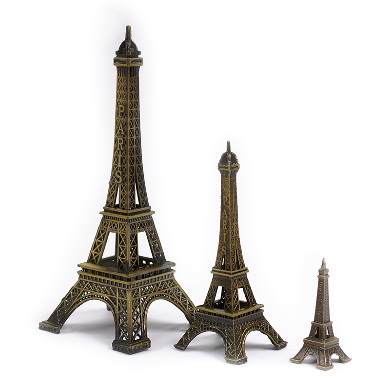 5cm-48cm Paris Eiffel Tower Figurine Statue Metal Crafts Vintage Model Miniatures Decor Antiques Bronze Tone Travel Souvenirs