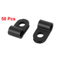 UXCELL 50Pcs Hot Sale Black Plastic R Type Cable Clip Clamp For 4.7mm Dia Wire Hose Tube 19 x 10 x 7mm Easy Assembly Light Weigh