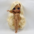 ICY DBS Blyth Doll 1/6 bjd ob24 toy golden blonde hair side parting dark skin joint body 30cm random eyes colors