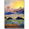 Dobbiaco Dolomites Travel Italy View Landscape Vintage Retro Kraft Canvas Poster DIY Wall Stickers Posters Home Decor Gift
