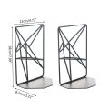 1 Pair Metal Iron Bookends Reading Book Support Desktop Office Document Magazine Organizer Stand Shelf