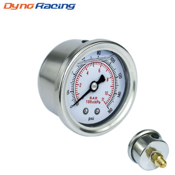 Fuel Pressure Gauge Liquid 0-160 psi Oil Press Gauge Fuel Gauge White Face Universal 1/8 NPT YC100917