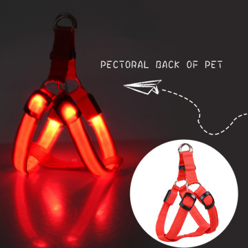 USB Charging LED Light Leash Harness Pet Dog Chest Straps Luminous Adjustable Harness Leashes Safety Light Nylon Chest Strap