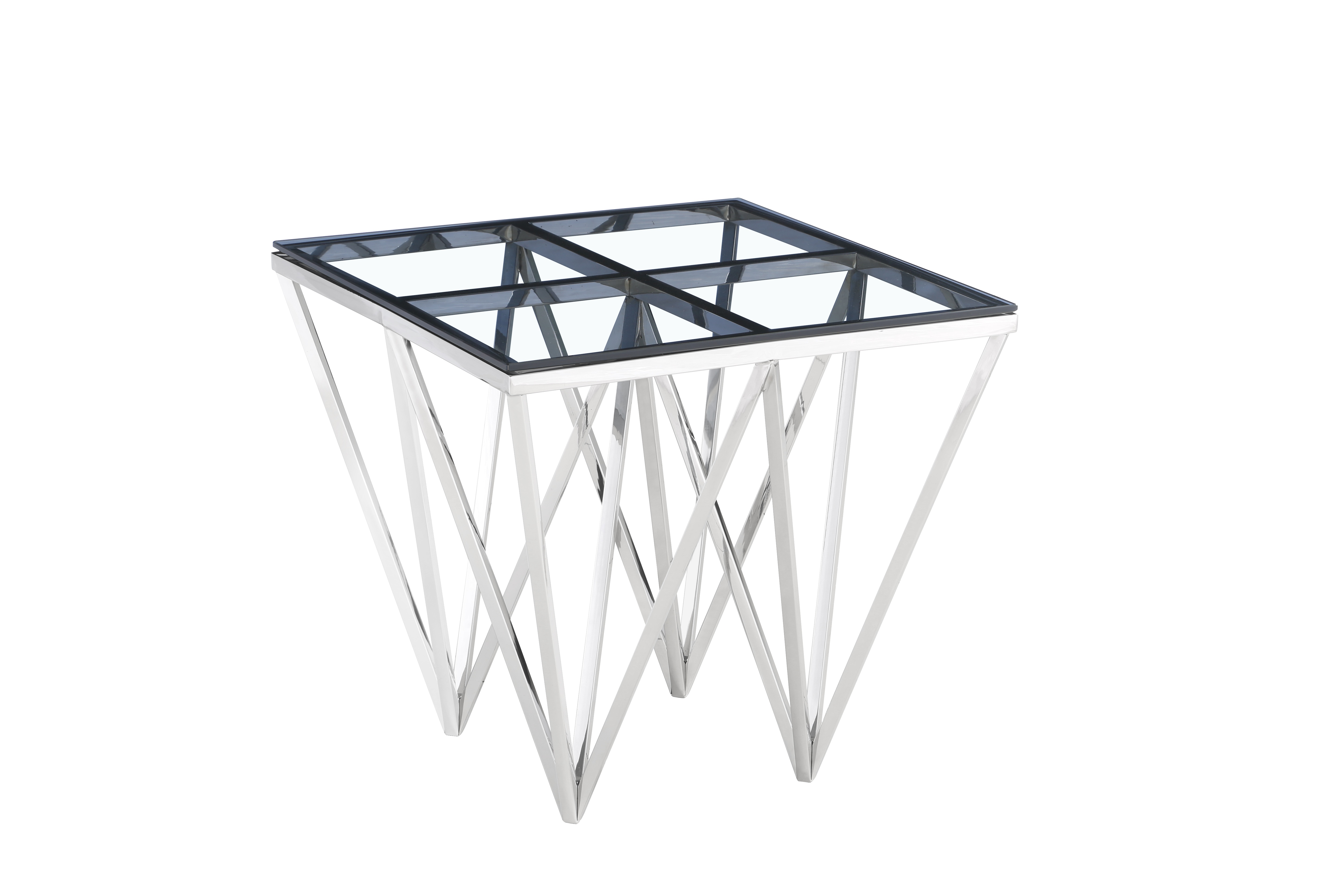 TL-AS15 end table with silver legs