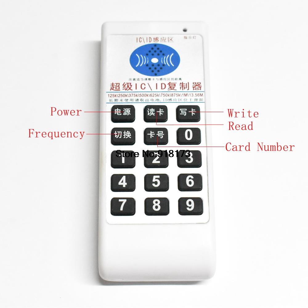 NFC RFID 13.56Mhz 125khz IC ID Copier Duplicator Cloner Reader Writer Support 9 Frequency + 5pcs EM4305 Changable Tags