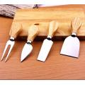 4pcs/set Cheese Knives Wood Handle Cheese Knife Slicer Kit Kitchen Cooking Baking Tool Cheese Cutter Useful Accessories