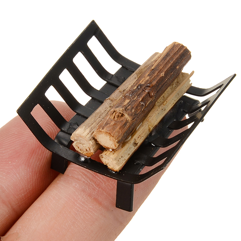 1pcs Miniature Metal Firewood Rack For 1:12 Dollhouse Furniture Garden Lawn Fireplace For Dollhouse Decoration