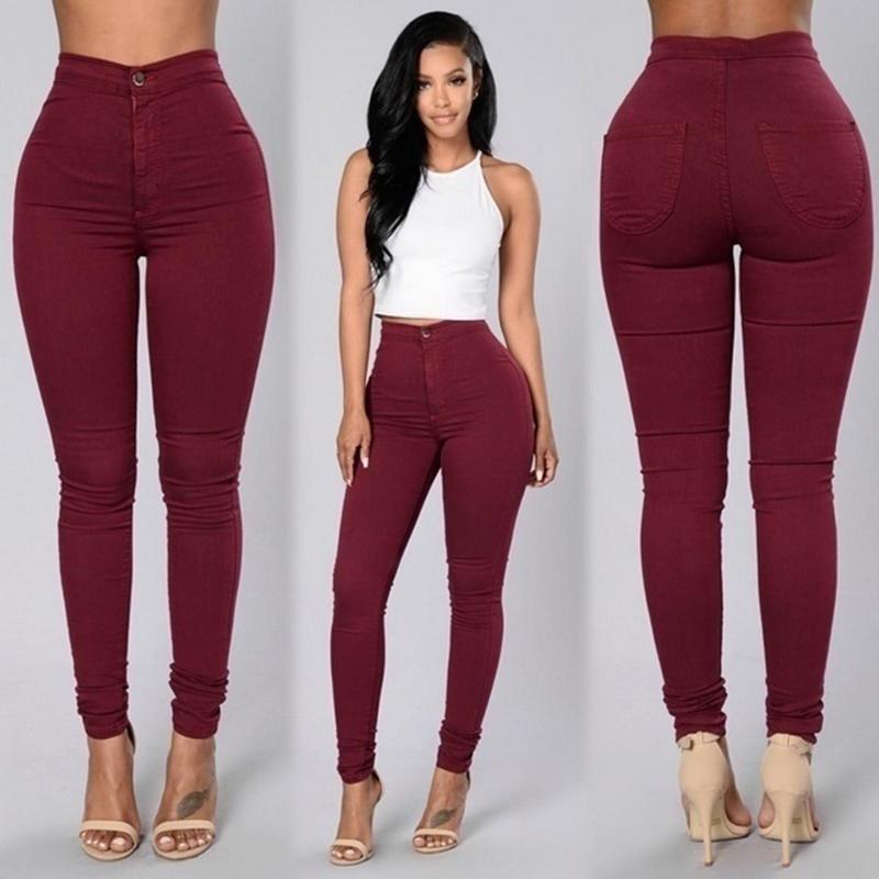 2020 Hot Selling Women's Jeans Tights High Waist Stretch Jeans Slim Pencil Pants S-XXL