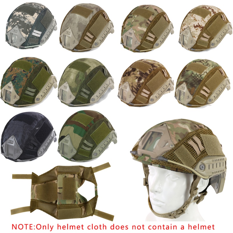 Tactical Army Fan Helmet Helmet Cover Paintball Wargame Gear CS FAST Helmet Cover for Sports Hiking Camping Shooting