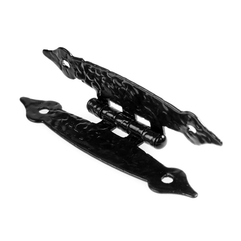 10pcs Black Antique Pattern Iron H Cabinet Hinge Metal Steel Cabinet Door Window Luggage Furniture Decorative Hinge Set 65mm