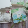 16.3*16.3*4.6cm Pcs Green Leaves Paper Box As Macaron Chocolate Cookie Candle Soap Wedding Birthday Party Gifts Packaging