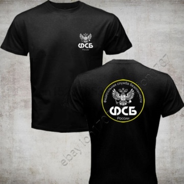 2019 Fashion FSB Russian Federal Security Service Russia Police Army Military Black t-shirt Tee shirt(2)