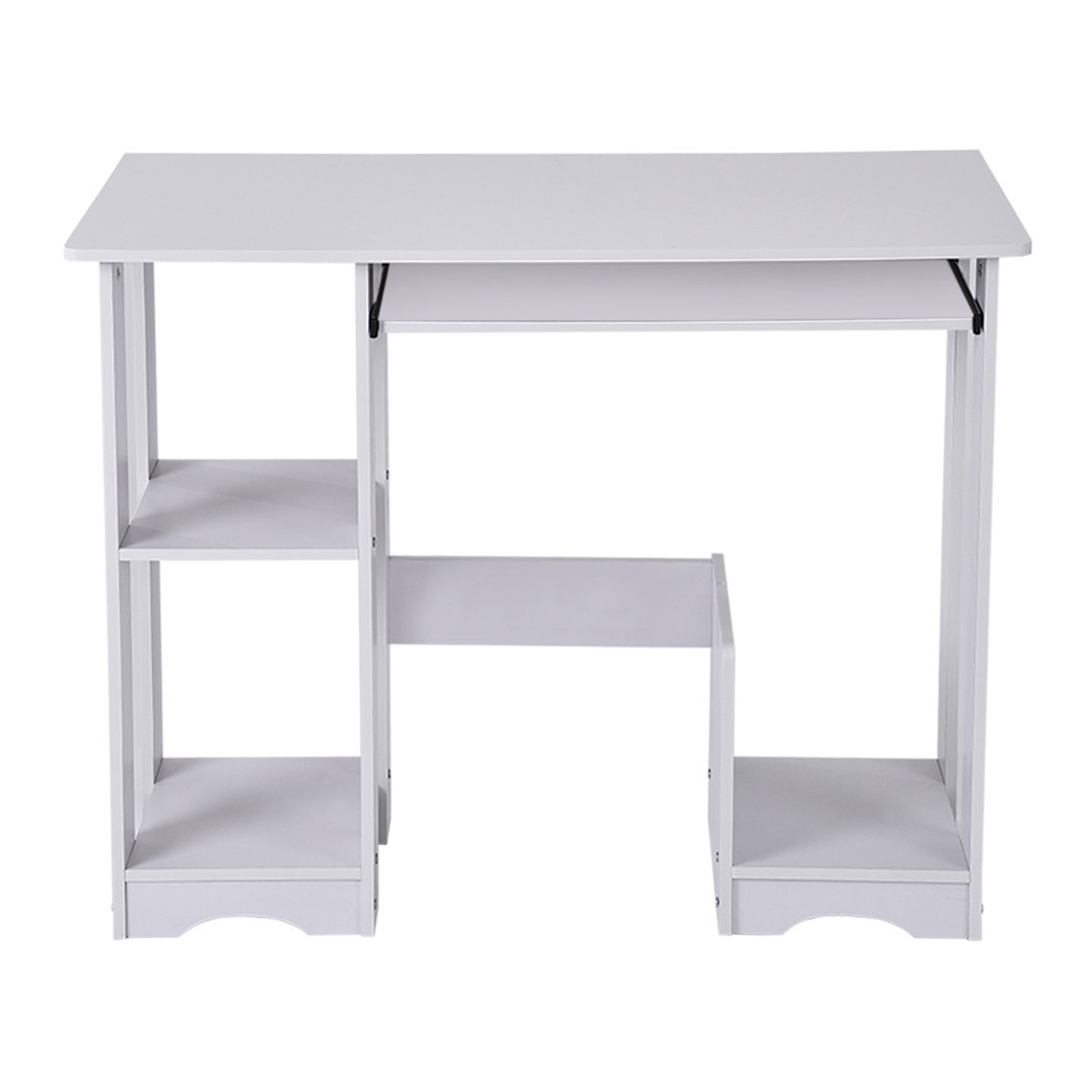 Modern Computer Desk Workstation Study Writing Table Home Office Furniture With Keyboard Bracket Pc Metal #3