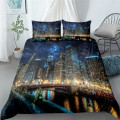 dubai city digital duvet cover set single twin double queen king cal king size bed linen set