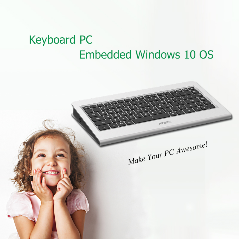 K600-N6 Unique All-in-one Keyboard PC Embedded Mini PC Windows Support 1080P HD-MI Display Portable PC 2GB 64GB Desktop Computer