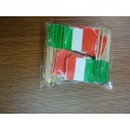Mini Italy Flag 50Pcs Paper Food Picks Dinner Cake Toothpicks Cupcake Decoration Fruit Cocktail Sticks Party Topper Sticks