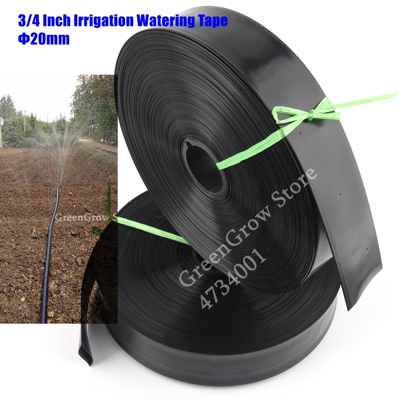 10~100m 3/4" Φ20mm Thin-Soft Spray Tape Agriculture Irrigation Hose Farm Irrigation System Water Tape Garden Lawn Watering Hose