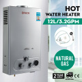 Natural Gas Hot Water Heater 12L Tankless Instant ON-Demand Boiler 3.2GPM